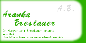 aranka breslauer business card